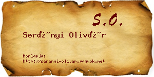 Serényi Olivér névjegykártya