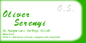 oliver serenyi business card