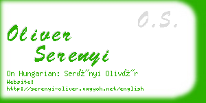 oliver serenyi business card